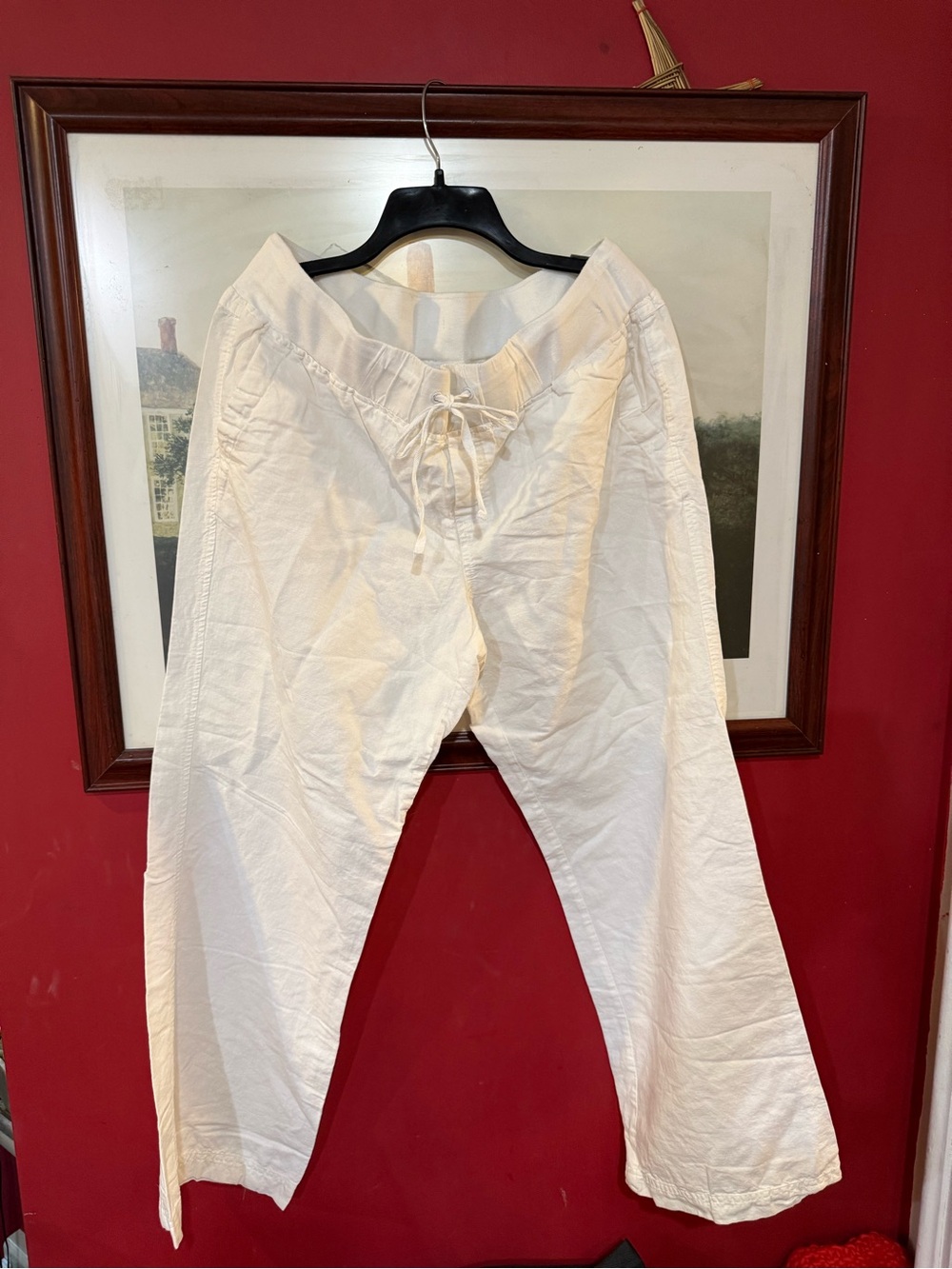 New York & Company Cream Casual Drawstring Pants